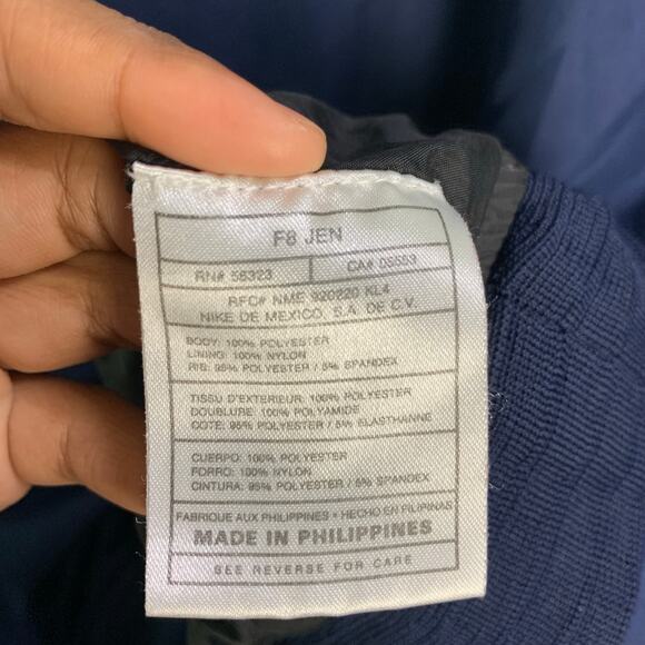 Vintage Nike check Navy Pullover Jacket Windbreaker Mens Size XXL VTG Zip Pocket - Picture 9 of 10